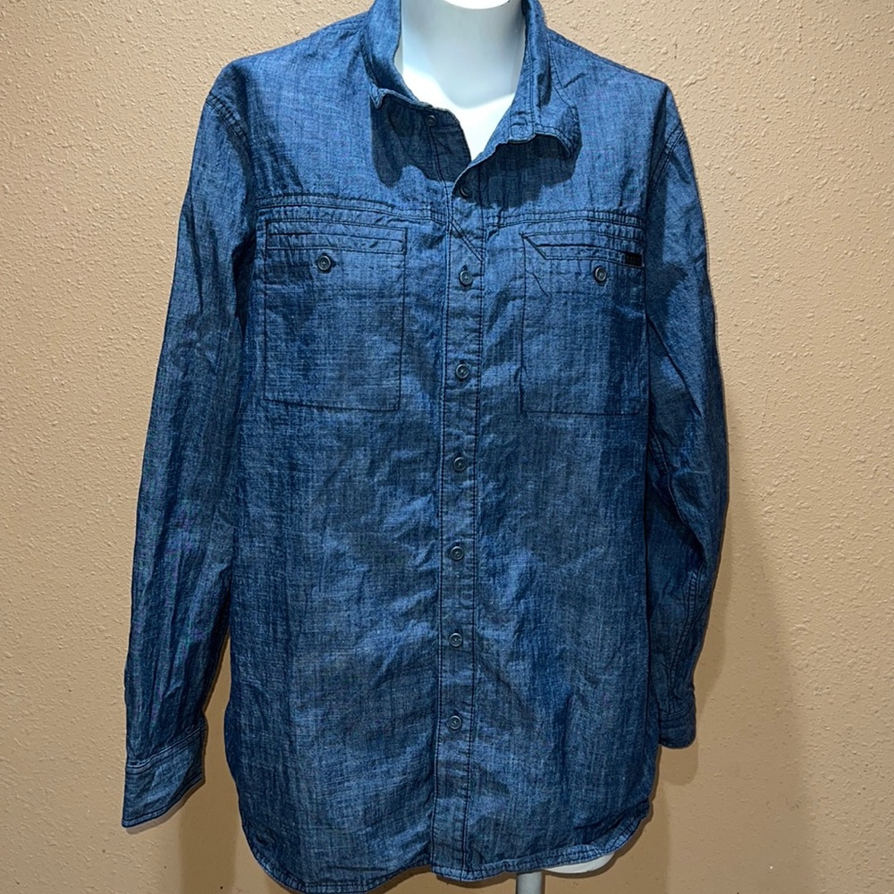 5.11 tactical blue denim men’s long sleeve button up shirt